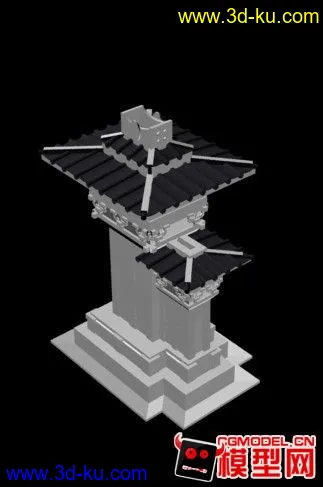 3D打印模型古建筑石碑的图片