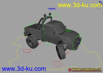 3D打印模型卡通汽车(带绑定)的图片