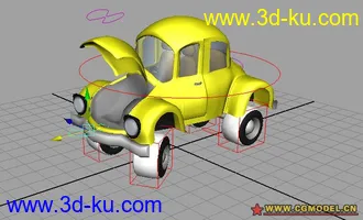 3D打印模型卡通汽车(带绑定)的图片