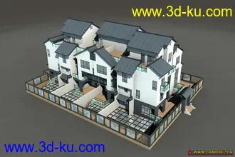 3D打印模型中式别墅的图片