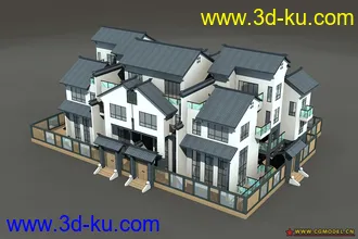 3D打印模型中式别墅的图片
