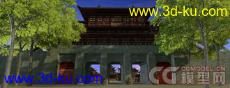 仿古丹凤门建筑模型的图片