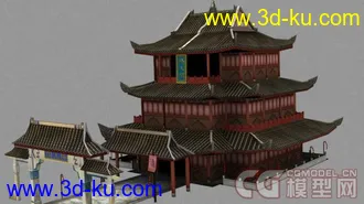 3D打印模型滕王阁（贴图全）的图片