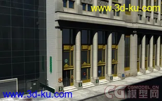 3D打印模型欧式街道写实建筑~~~附加贴图！的图片