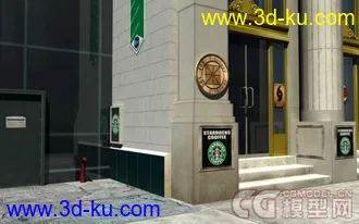 3D打印模型欧式街道写实建筑~~~附加贴图！的图片