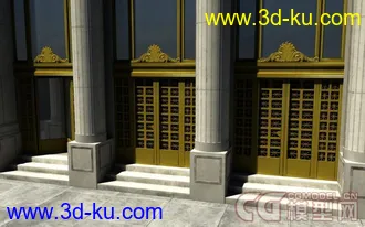 3D打印模型欧式街道写实建筑~~~附加贴图！的图片