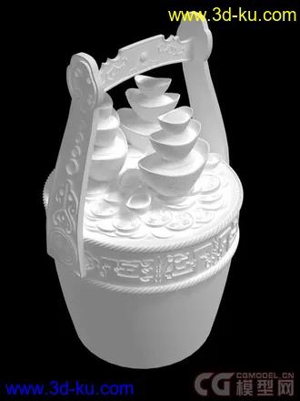 3D打印模型金元宝+ 一桶金的图片