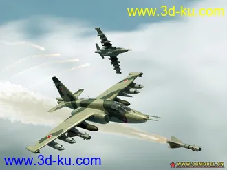 3D打印模型原创苏25，多套贴图，多款武器外挂的图片