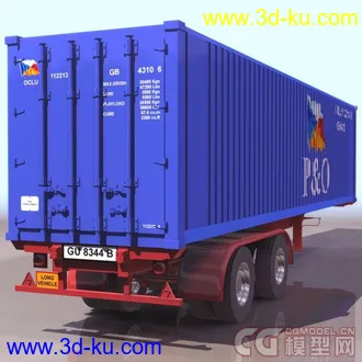卡车车厢 集装箱 3d模型的图片