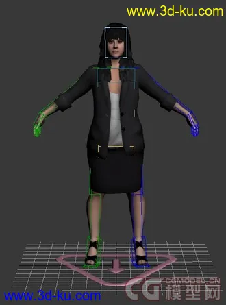 woman  办公室女 女白领 模型带材质绑定 3d的图片