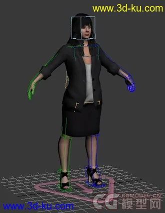 woman  办公室女 女白领 模型带材质绑定 3d的图片