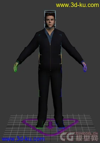 大男孩 年轻人 3D模型 带材质绑定的图片
