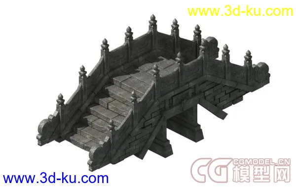 3d材质渲染 小石桥模型的图片2