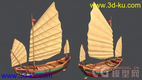 古战船——三帆（模型下载）的图片1