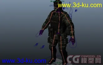 3D打印模型合金装备3主角Big boss版=@带骨骼绑定的图片