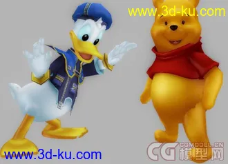 3D打印模型迪士尼经典 唐老鸭小熊维尼 带骨骼贴图fbx格式的图片