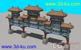古代牌坊一个模型 下载的图片