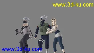 3D打印模型火影之小樱卡卡西纲手日向（带骨骼+动作+贴图）的图片