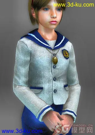 3D打印模型生化危机主角萝莉美女帅哥（带骨骼+动作+贴图）的图片