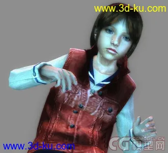 3D打印模型生化危机主角萝莉美女帅哥（带骨骼+动作+贴图）的图片