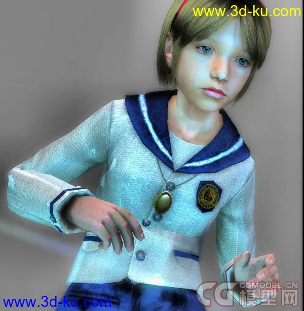 生化危机主角萝莉美女帅哥（带骨骼+动作+贴图）模型的图片7