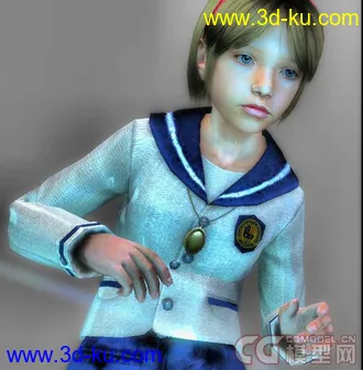 3D打印模型生化危机主角萝莉美女帅哥（带骨骼+动作+贴图）的图片