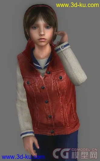 3D打印模型生化危机主角萝莉美女帅哥（带骨骼+动作+贴图）的图片