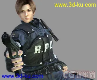3D打印模型生化危机主角萝莉美女帅哥（带骨骼+动作+贴图）的图片