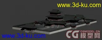3D打印模型唐代建筑【金銮殿】简模~贴图打包大大滴有！的图片