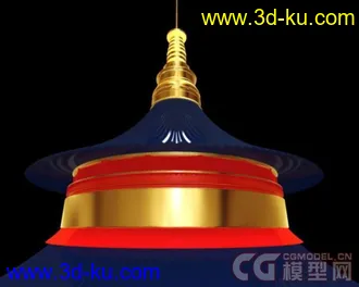 3D打印模型中式建筑，吐血放出的图片