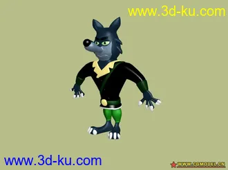 3D打印模型新三只小猪的狼的图片