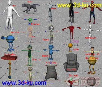 3D打印模型动画师必备的60个绑定文件，表情，骨骼，人物，动物的图片