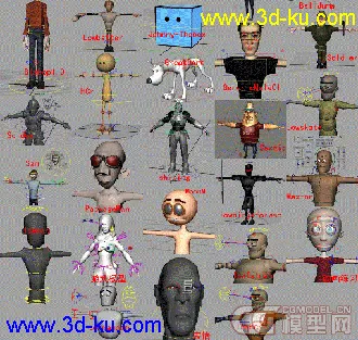 3D打印模型动画师必备的60个绑定文件，表情，骨骼，人物，动物的图片