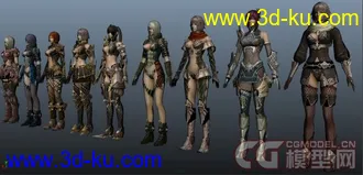 3D打印模型女人套装集合的图片