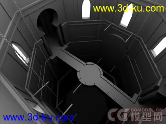 3D打印模型城堡内部局部 素模的图片