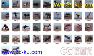 500个常用模型，有材质，有贴图，（动物、车，船，飞机，乐器，人，路标，电子，零...的图片