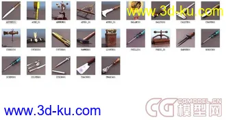 500个常用模型，有材质，有贴图，（动物、车，船，飞机，乐器，人，路标，电子，零...的图片