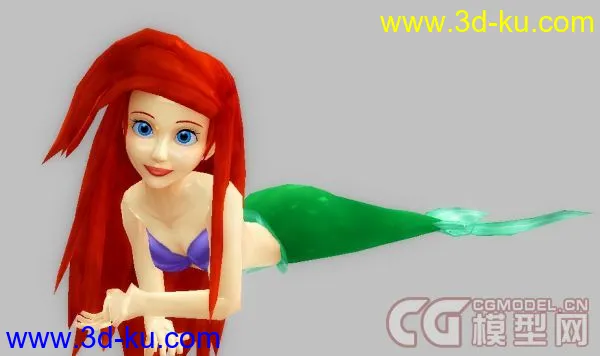 迪士尼童话小美人鱼皮诺曹小精灵Tinker Bell 带骨骼fbx格式模型的图片5