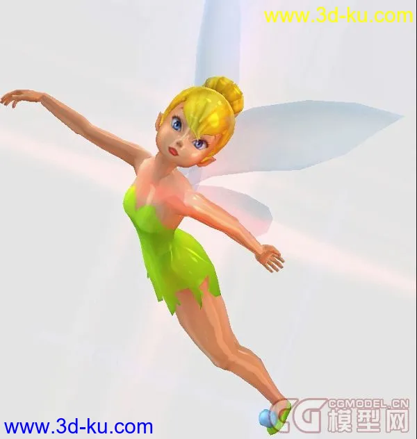 迪士尼童话小美人鱼皮诺曹小精灵Tinker Bell 带骨骼fbx格式模型的图片6
