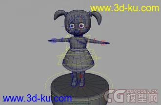 3D打印模型小女孩的绑定的图片