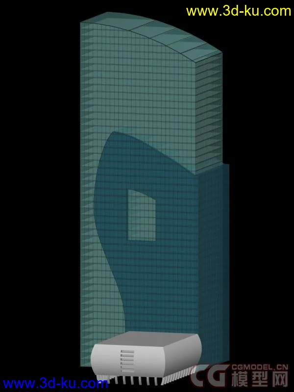 玻璃体高层建筑模型的图片3