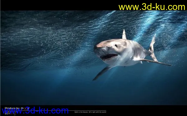 水下~！鲨鱼【含场景贴图】MAX ~！模型的图片1