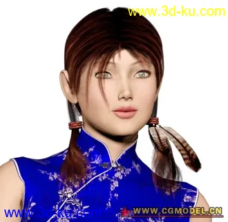 3D打印模型【原创】高雅迷人的旗袍美少妇，带超大贴图的图片
