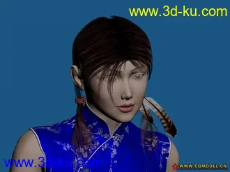 3D打印模型【原创】高雅迷人的旗袍美少妇，带超大贴图的图片