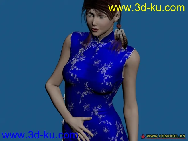 【原创】高雅迷人的旗袍美少妇，带超大贴图模型的图片3