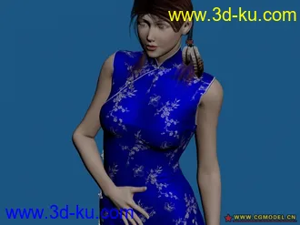 3D打印模型【原创】高雅迷人的旗袍美少妇，带超大贴图的图片