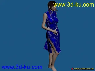 3D打印模型【原创】高雅迷人的旗袍美少妇，带超大贴图的图片