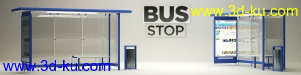 The Pixel Lab - Bus Stop - C4d模型的图片1