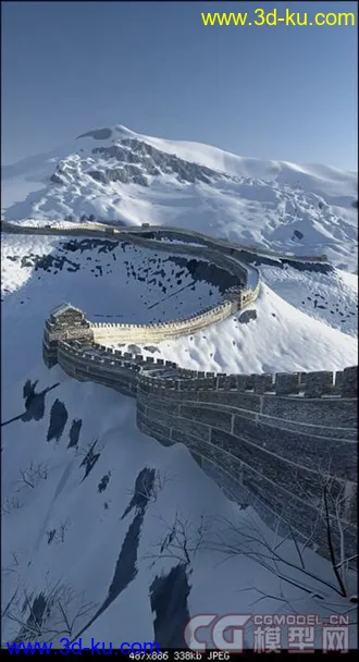 3D打印模型雪中长城！的图片