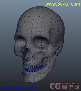 3D打印模型游戏常用布线不错的骷髅头的图片